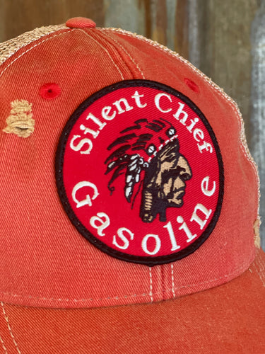 Silent Chief Gasoline Retro Baseball Cap- Distressed Red